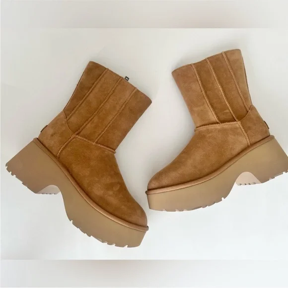 Ugg Classic Platform New Heights Twin Seam Women's Chestnut Boots, NEW - Picture 7 of 12